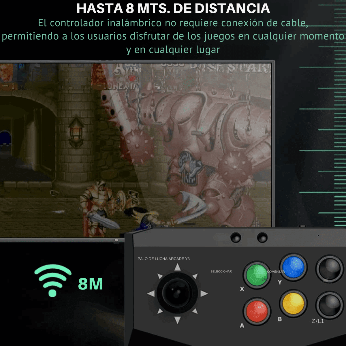 Game Stick 4k Lite + 2 Arcade Fighting Stick Inalambricos