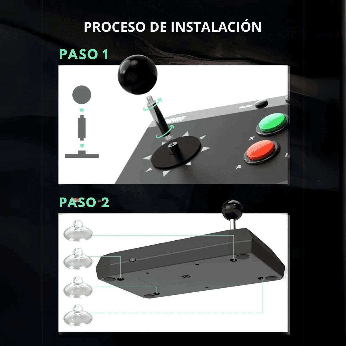Game Stick 4k Lite + 2 Arcade Fighting Stick Inalambricos